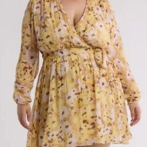 Clara Floral Long Sleeve Silk Wrap Dress, Joie, 2X, NWT